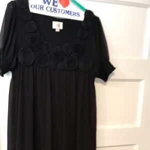 Black fun flowered mini dress